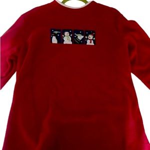 Comfy, Snowman-themed, crewneck sweater.